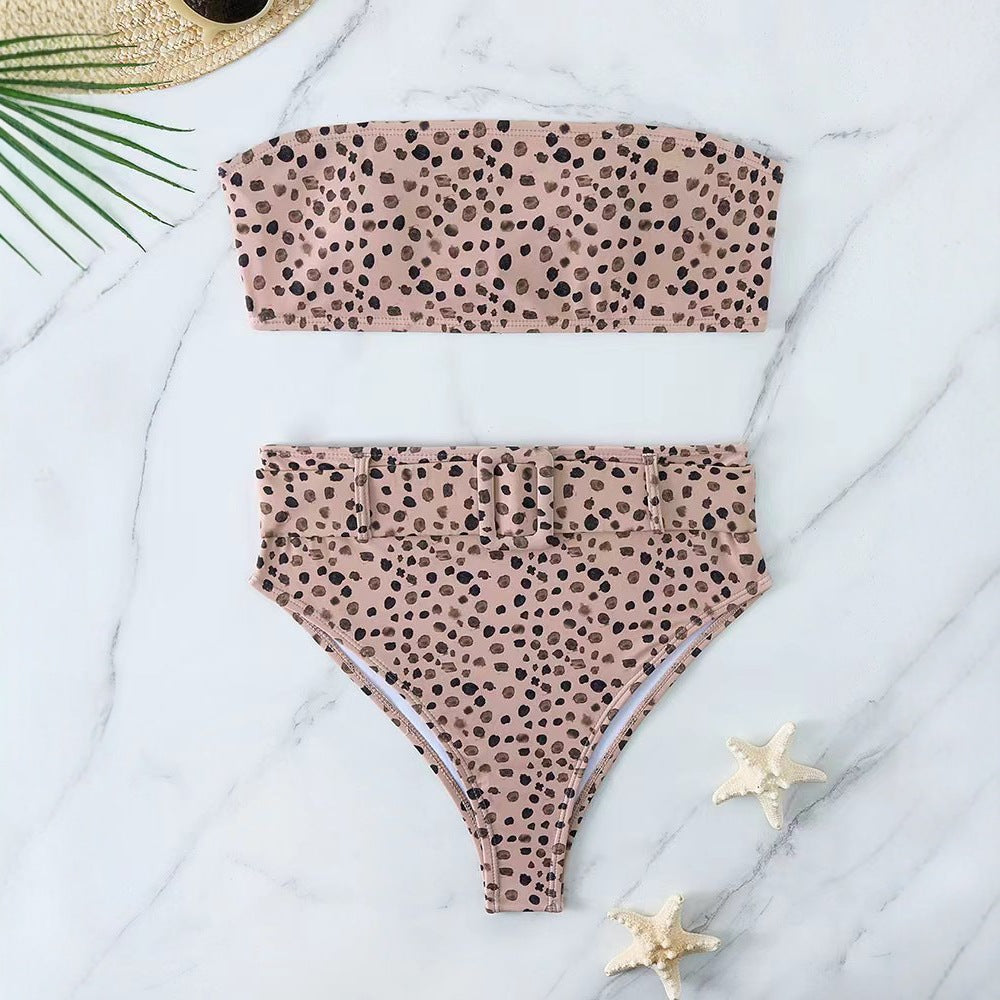 Damen Hochgeschlossen Bikini-Set mit Riemen Echo Archiv