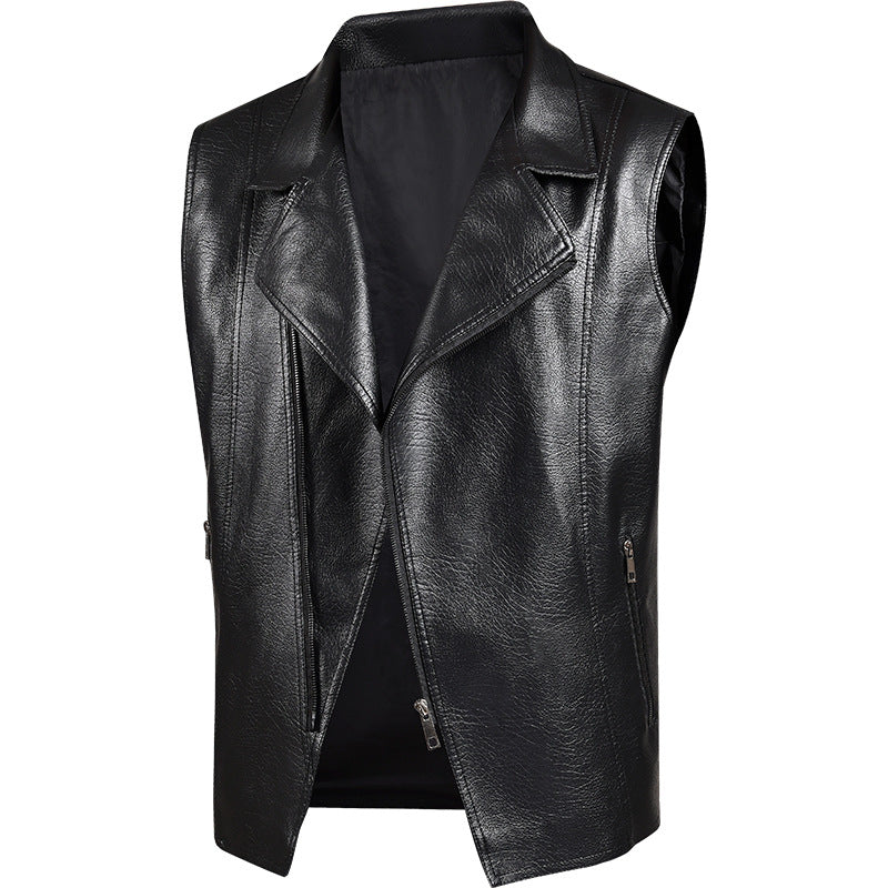 Herren Modische Kunstlederjacke mit hohem Kragen Echo Archiv