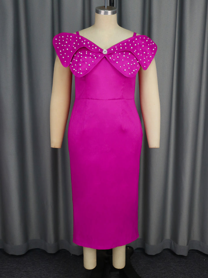 Damen Elegantes Abendkleid mit voluminösen Schleifenärmeln und funkelnden Strassakzenten Echo Archiv