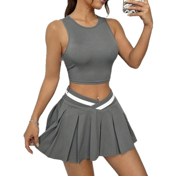 Damen Sportliches Crop-Top und Minirock Set Echo Archiv