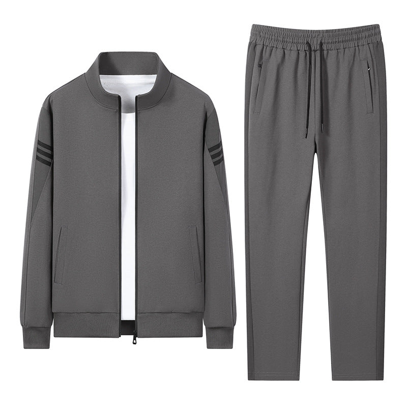 Herren Freizeit Trainingsanzug mit Reißverschluss Bomber, Rundhals Sweatshirt und elastischen Jogginghosen – Marzano