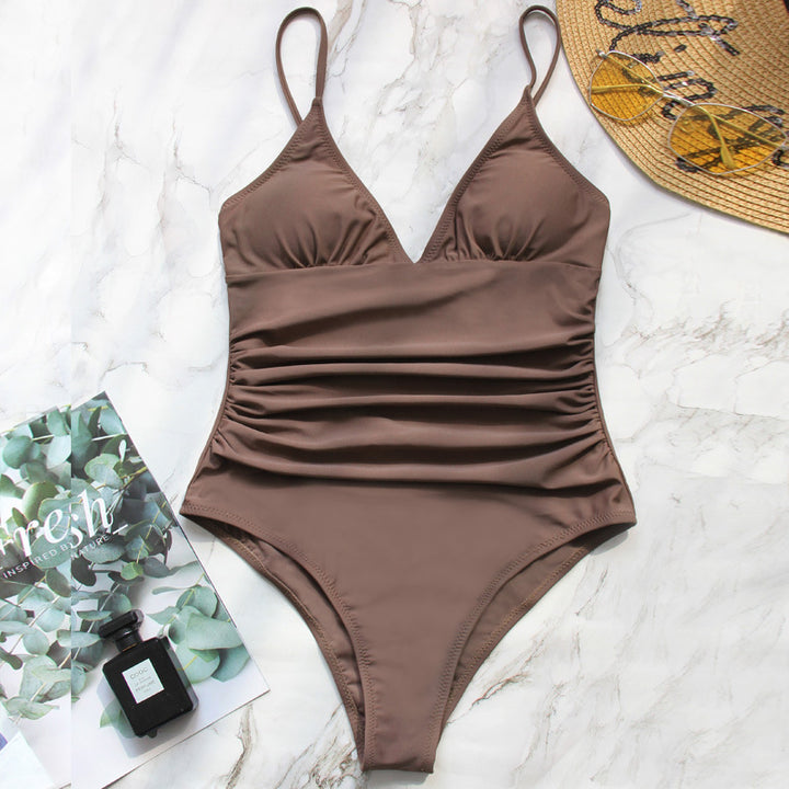 Damen Einteiliger Badeanzug mit gerafftem Design Echo Archiv