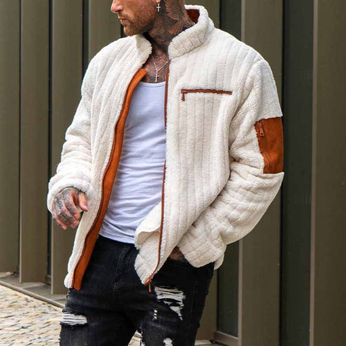 Herren Kuschelige Fleecejacke mit Kontrastelementen Echoarchiv