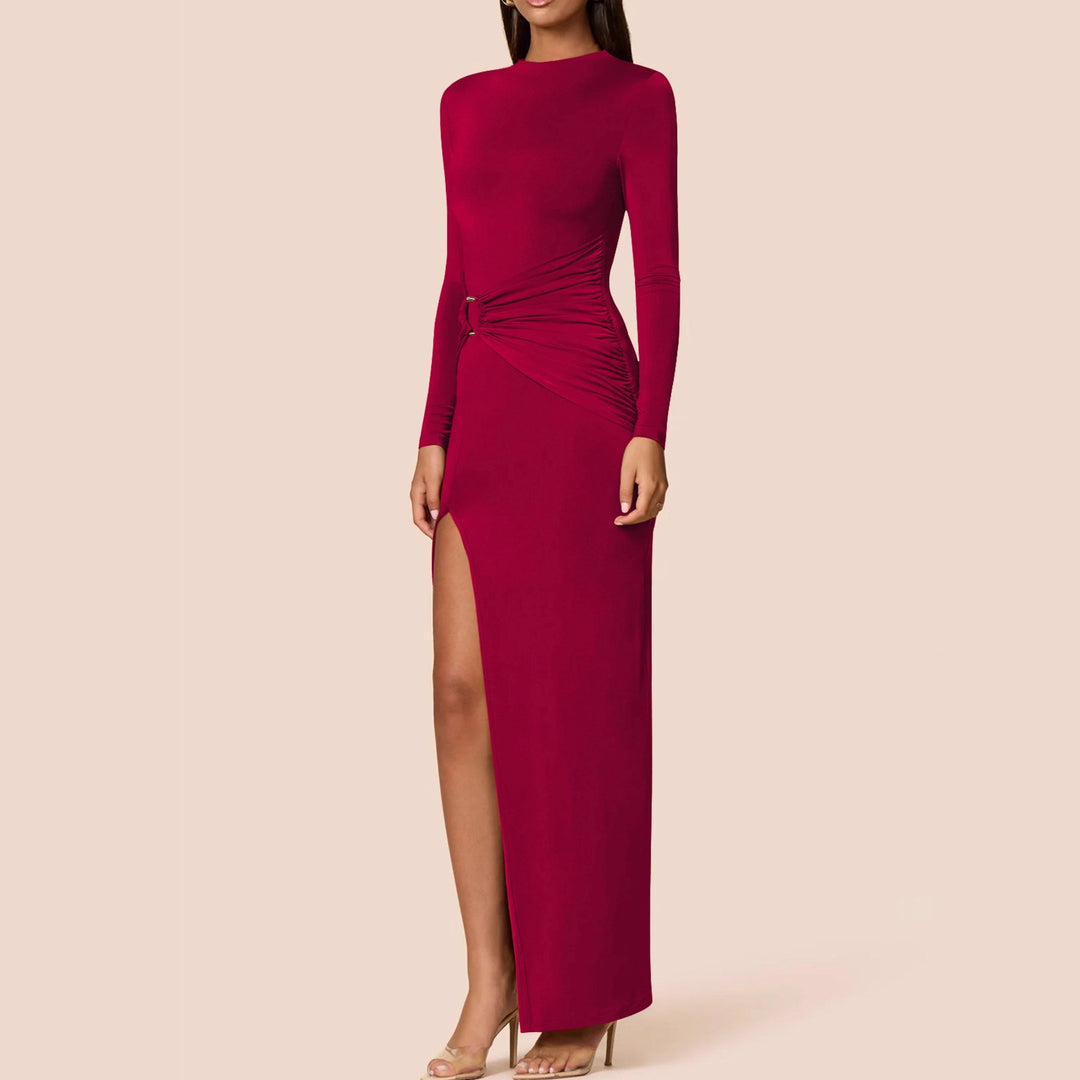 Damen Elegantes Maxikleid mit figurbetonendem Schnitt und hohem Schlitz Echo Archiv