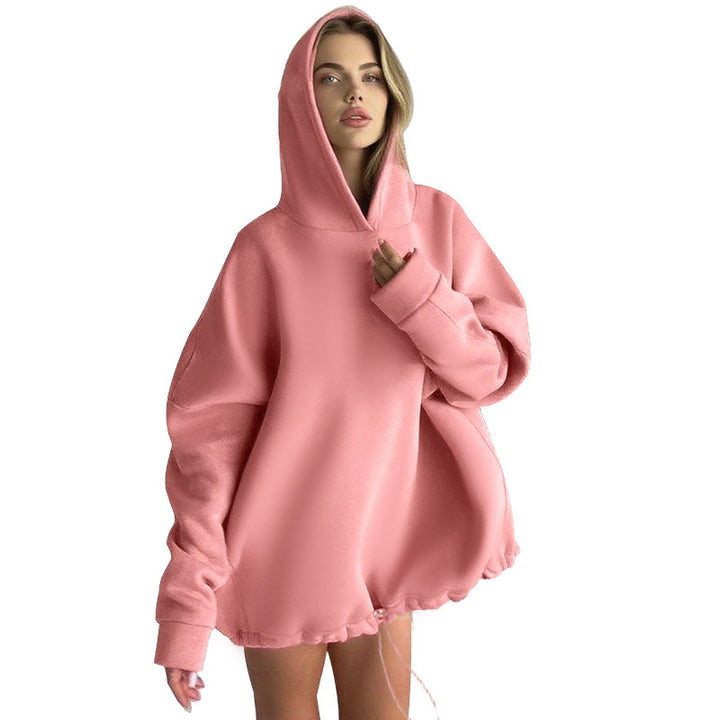 Damen Oversize-Kapuzenpullover mit verstellbarem Tunnelzugsaum – Avérine