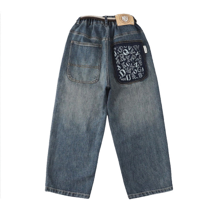 Herren weite Denim-Hose mit kreativen Taschen Echo Archiv