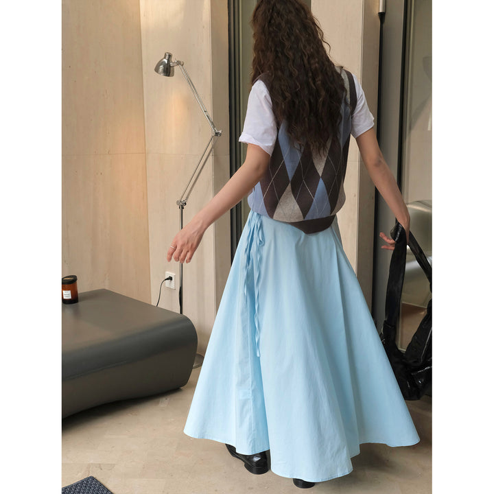 Damen Weicher High‑Waist Maxirock mit Tunnelzug, weitem Fall und fließender Volant‑Silhouette Echoarchiv