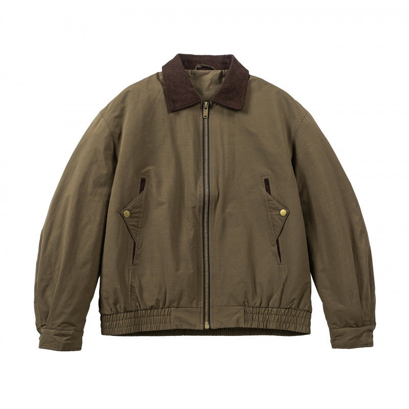 Herren Boxy-Field-Bomberjacke mit Cordkragen, Metallreißverschluss und elastischem Saum Echo Archiv
