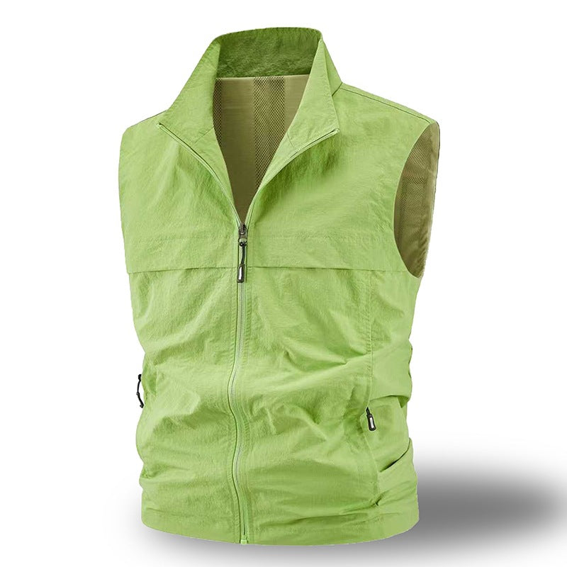 Herren Leichte atmungsaktive Outdoor-Weste mit Mesh-Futter, durchgehendem Reißverschluss & Reißverschlusstaschen Echoarchiv
