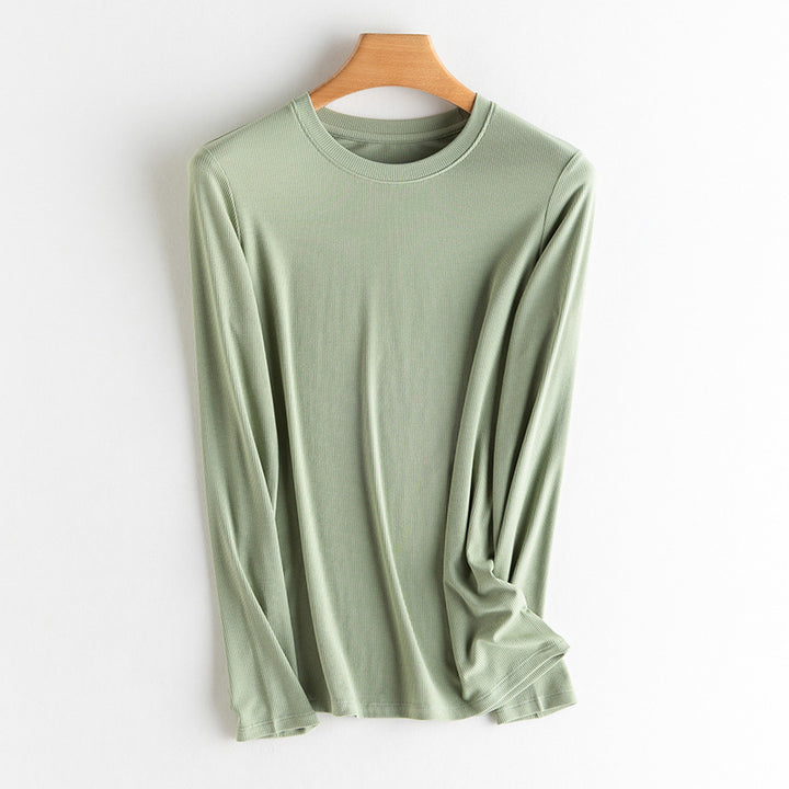 Damen Langarm-Feinrippshirt aus weichem Modal-Baumwollmix mit Rundhalsausschnitt Echo Archiv