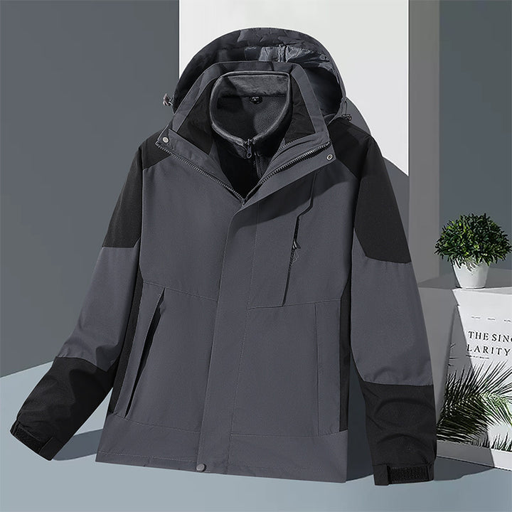 Männliche winddichte Softshelljacke mit integriertem Mikrofaserschicht und verstellbarer Kapuze – Taviero