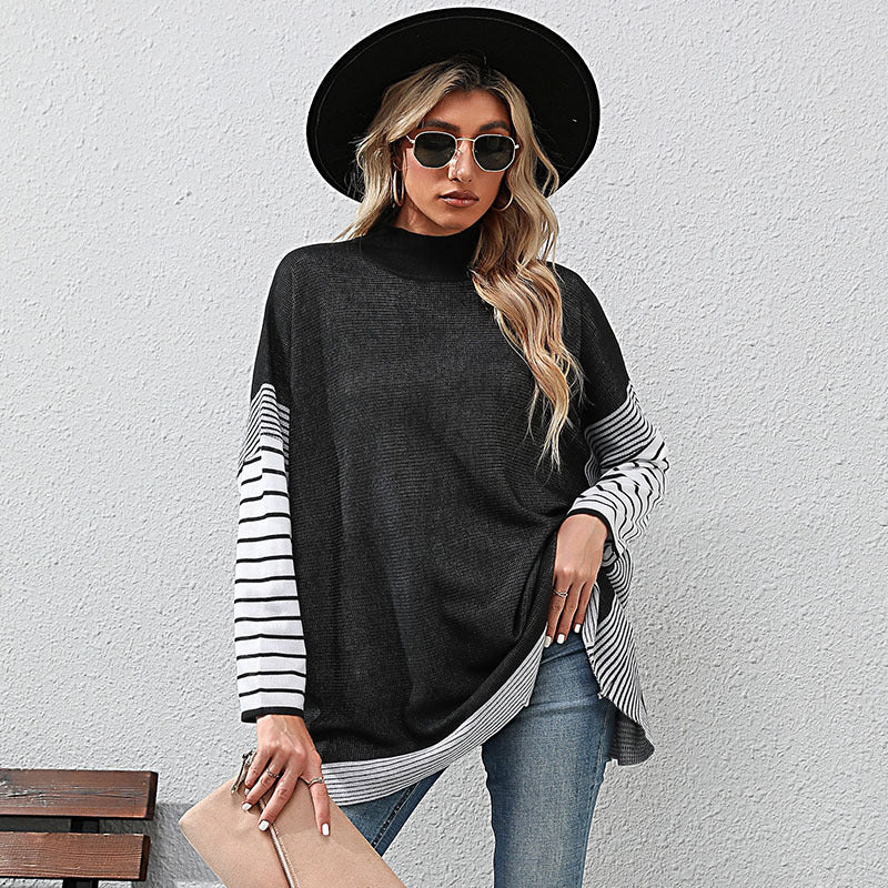 Damen Lässiger Pullover mit gestreiften Ärmeln Echo Archiv