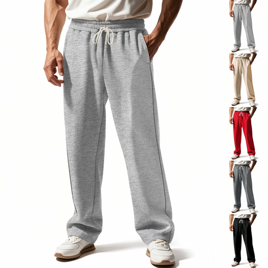 Herren locker sitzende Sweatpants mit seitlicher Ziernaht, elastischem Komfortbund und tiefen Eingrifftaschen – Marzano