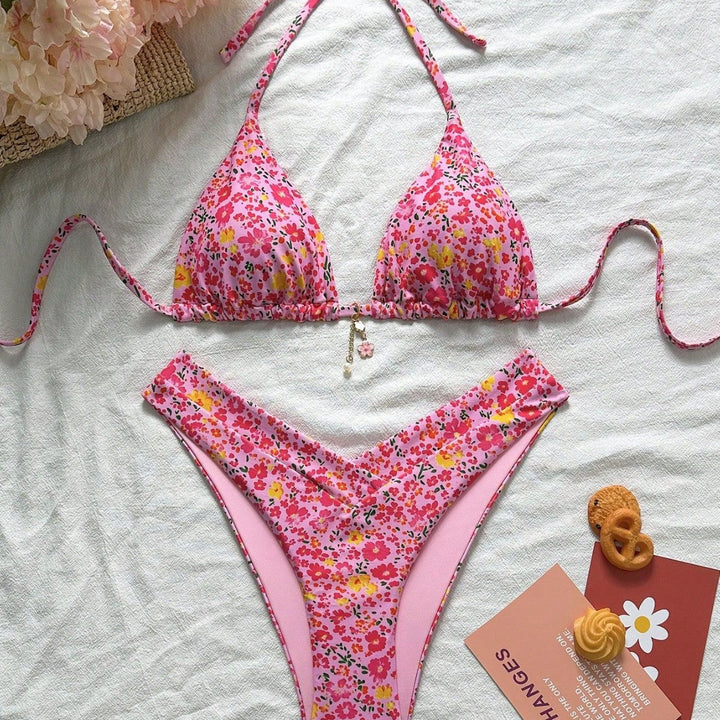 Damen Triangel-Bikini mit Blütenmuster Echo Archiv