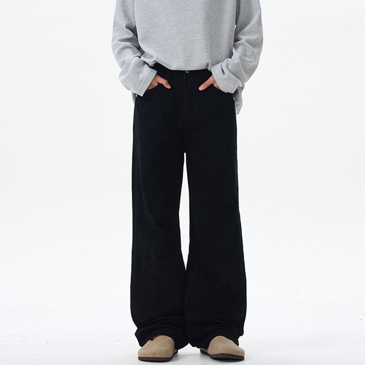 Herren Weite Baumwoll‑Twill‑Hose mit Knie‑Abnähern und fließender Palazzosilhouette Echo Archiv