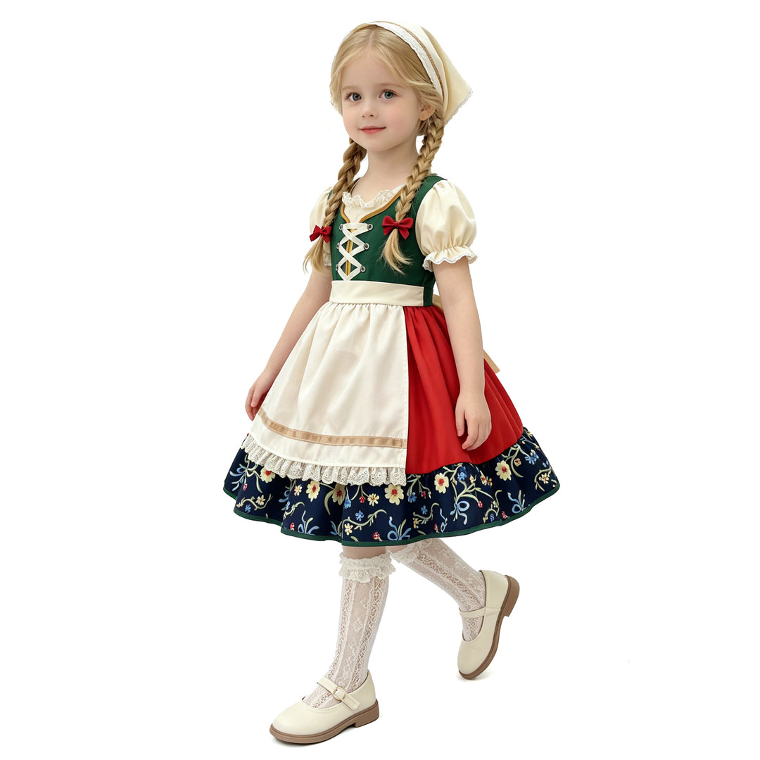 Damen nan traditionelles Kinderdirndl mit Schürze und kunstvoller Stickerei Echo Archiv