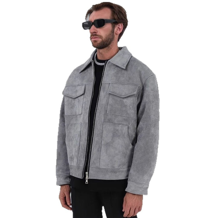 Herren Kunstlederjacke im modernen Look mit praktischen Taschen Echoarchiv