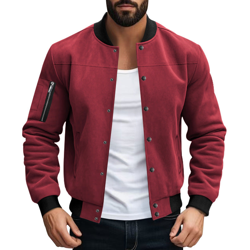 Herren lässige Bomberjacke aus weichem Mikrofaser mit praktischen Taschen und elastischen Bündchen Echoarchiv