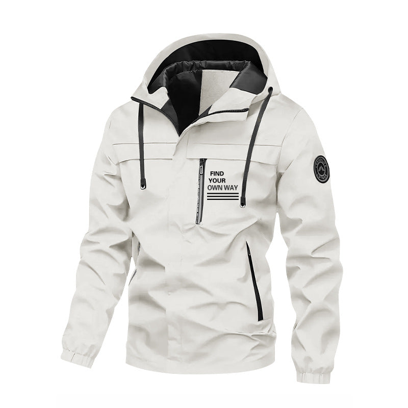 Herren Windbreaker Jacke mit hochschließendem Kragen und praktischen Taschen Echo Archiv