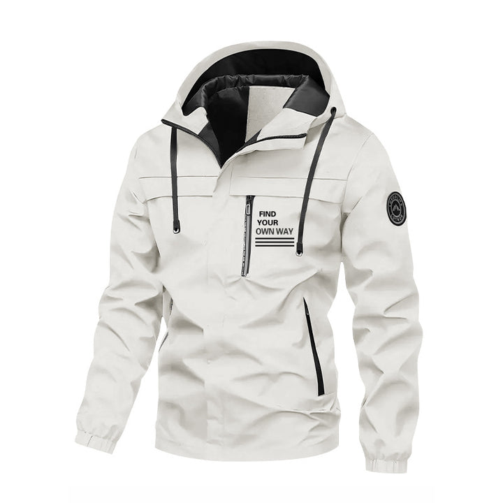 Herren Windbreaker Jacke mit hochschließendem Kragen und praktischen Taschen Echo Archiv