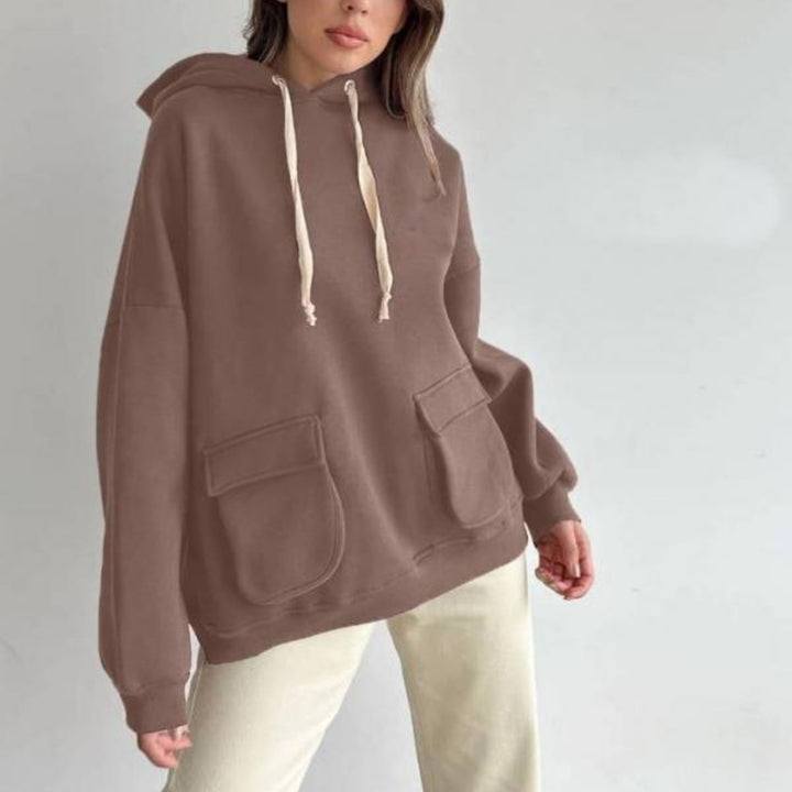 Damen nan Oversize-Kapuzenpullover mit aufgesetzten Klappentaschen und extra-langen Kordeln Echo Archiv