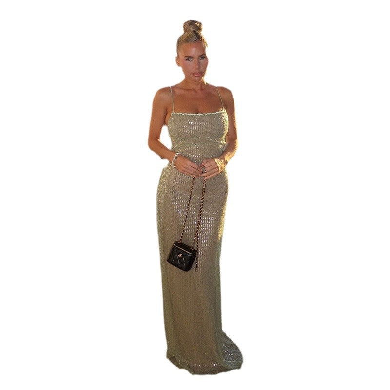 Damen elegantes Abendkleid mit schimmernden Pailletten und figurbetonter Silhouette Echo Archiv