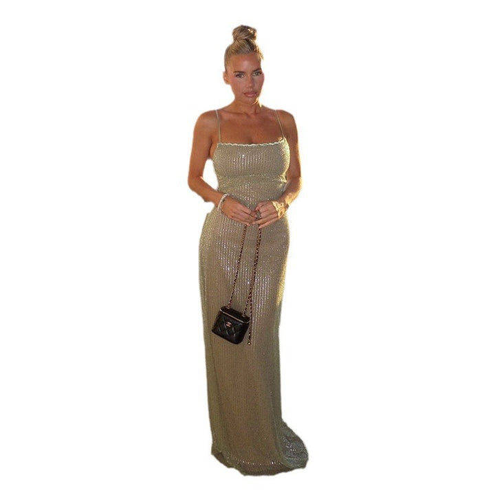 Damen elegantes Abendkleid mit schimmernden Pailletten und figurbetonter Silhouette Echo Archiv