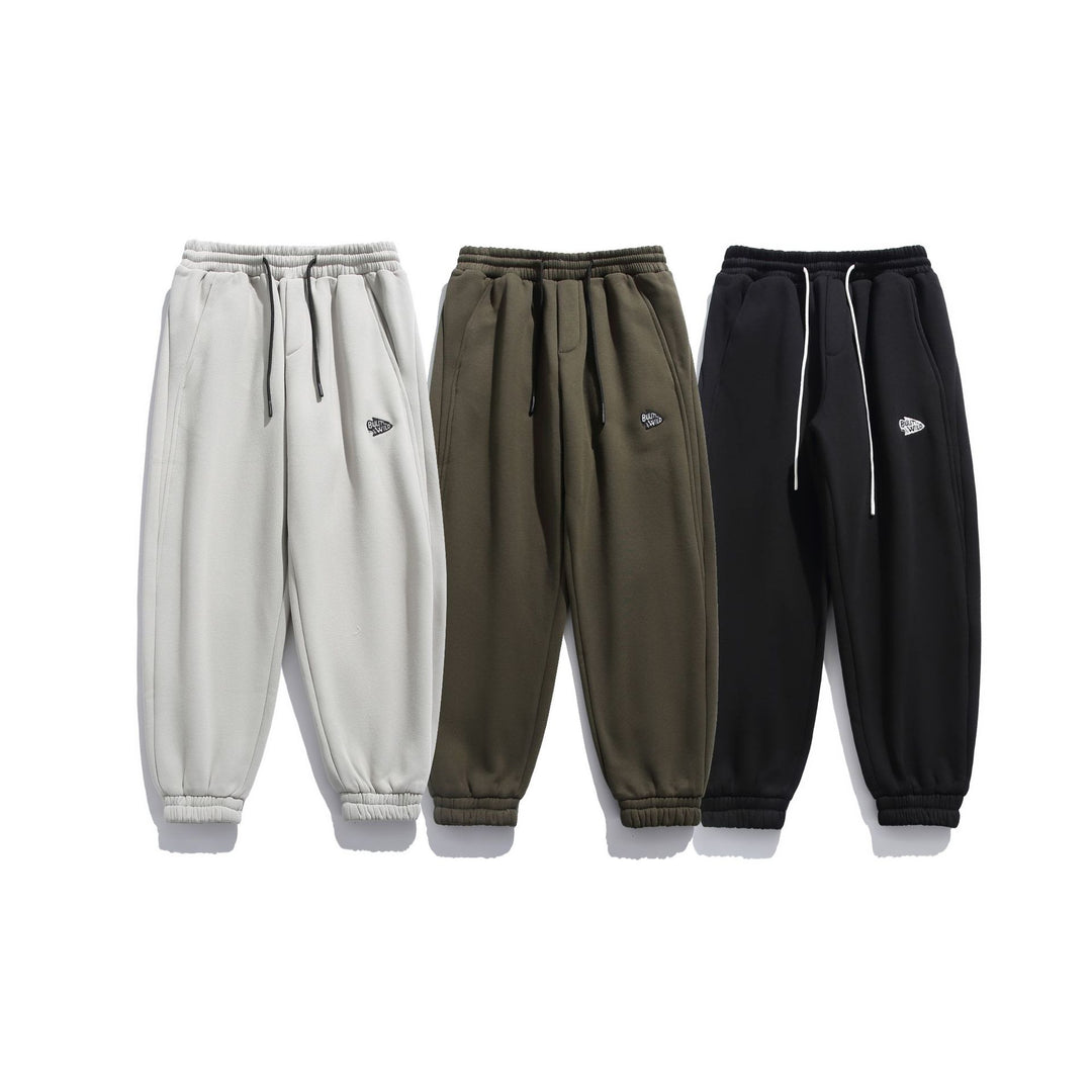 Unisex Locker geschnittene Fleece-Jogginghose mit Kordelzug, elastischem Saum und Eingrifftaschen Echoarchiv