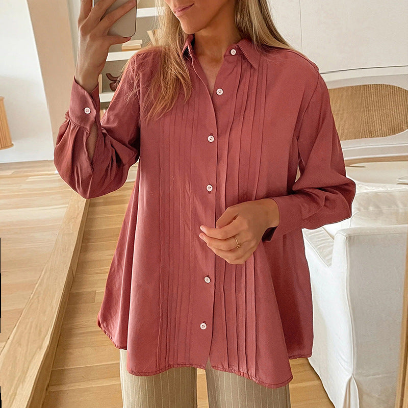 Damen Oversize-Hemd mit Biesen und Ballonärmeln Echoarchiv