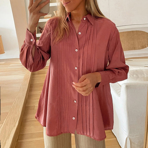 Damen Oversize-Hemd mit Biesen und Ballonärmeln Echoarchiv