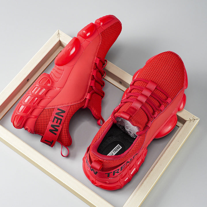 Unisex modische Plateausneaker mit luftgepolsterten Dämpfungspods und gestricktem Komfortoberteil – Norré