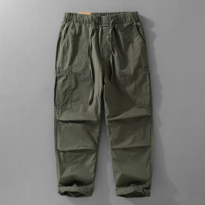 Herren Cargohose mit elastischem Bund, Kordelzug und aufgesetzten Beintaschen Echoarchiv