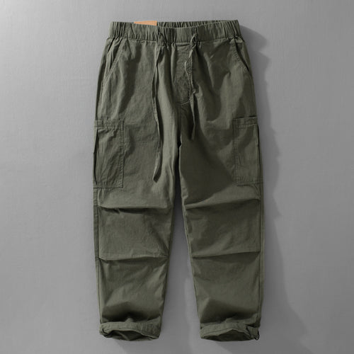 Herren Cargohose mit elastischem Bund, Kordelzug und aufgesetzten Beintaschen Echoarchiv