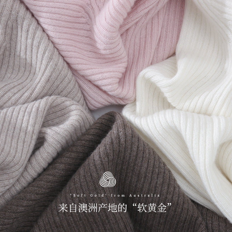 Damen Feiner gerippter Stehkragenpullover mit slim-fit Silhouette Echo Archiv