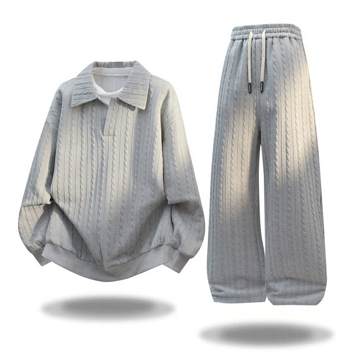 Damen Weite Strick-Loungehose mit Zopfmuster, Kordelbund & Relaxed-Silhouette Echoarchiv
