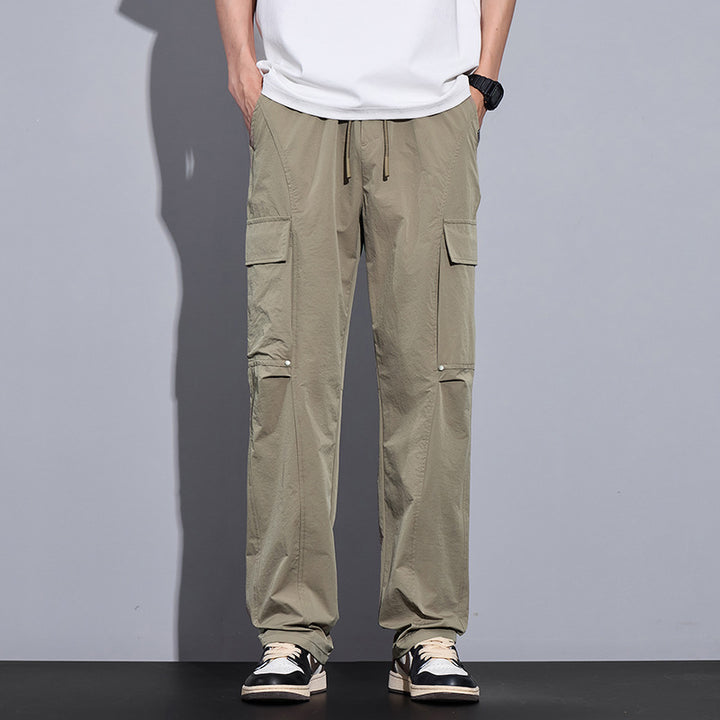 Herren Leichte Cargo-Freizeithose mit Tunnelzug, Multifachtaschen und geradem Schnitt Echo Archiv