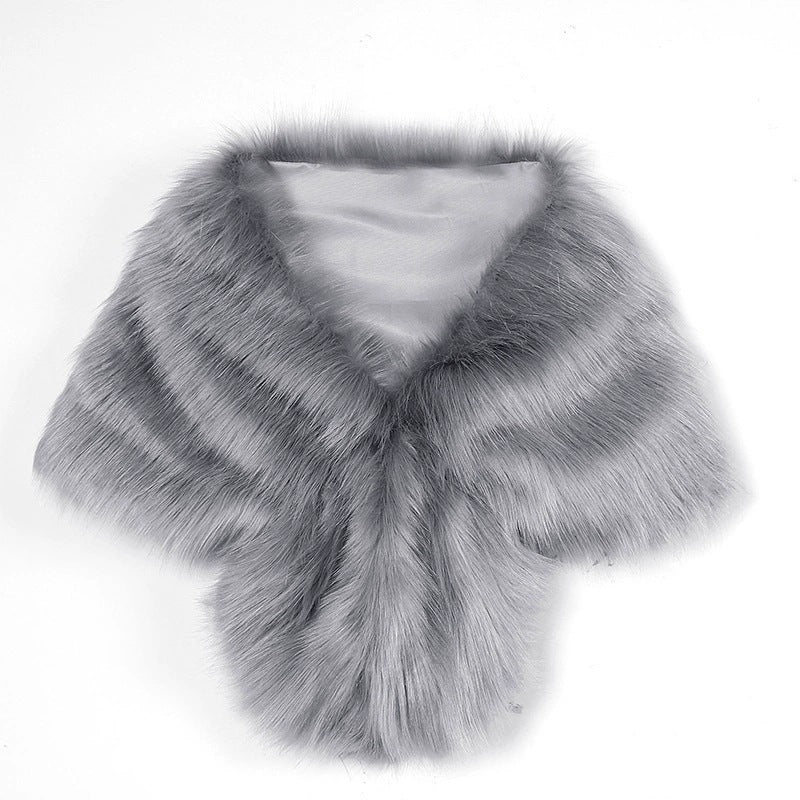 Damen elegante Kunstpelz-Schulterstola im Capelet‑Schnitt Echo Archiv