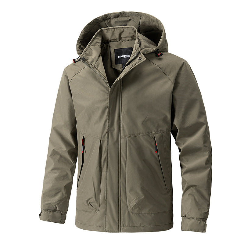 Herren Wasserdichter Outdoor-Parka mit Kapuze, atmungsaktiv und winddicht Echoarchiv