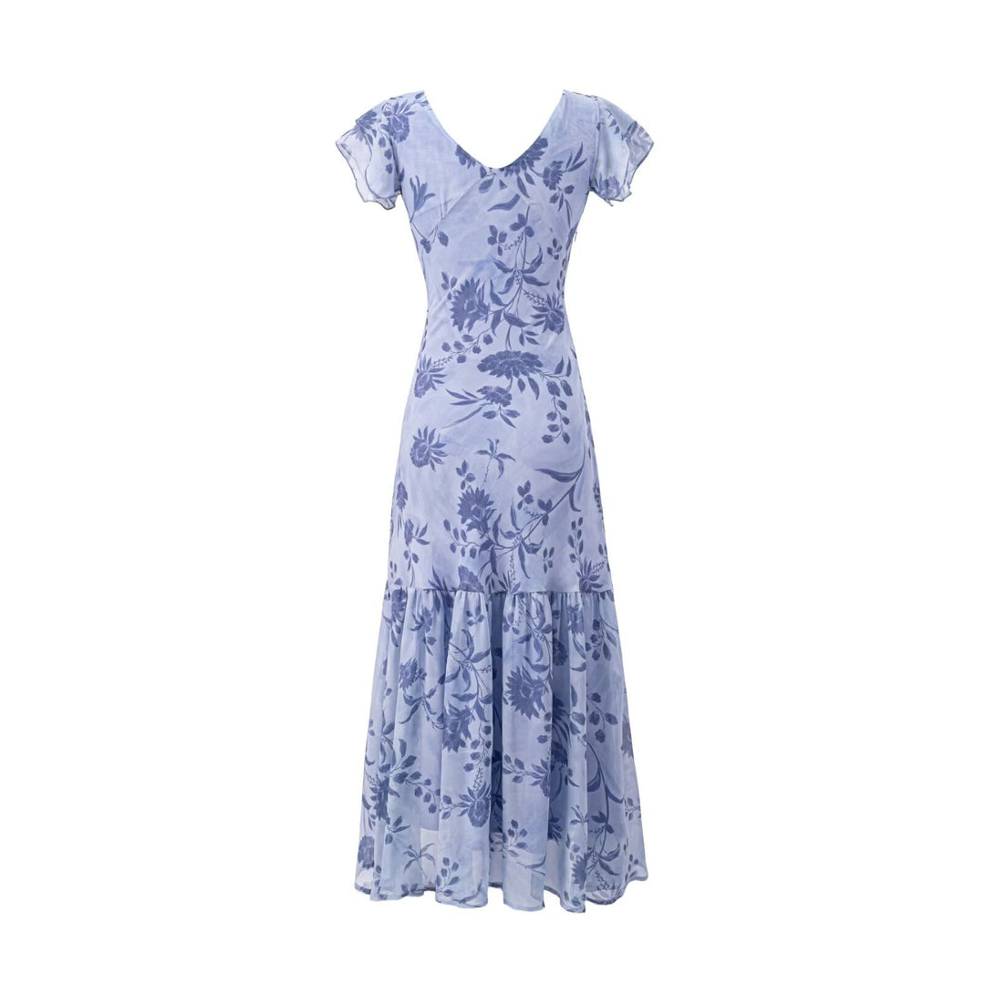 Damen Maxikleid mit floralen Mustern und voluminösem Rock Echo Archiv
