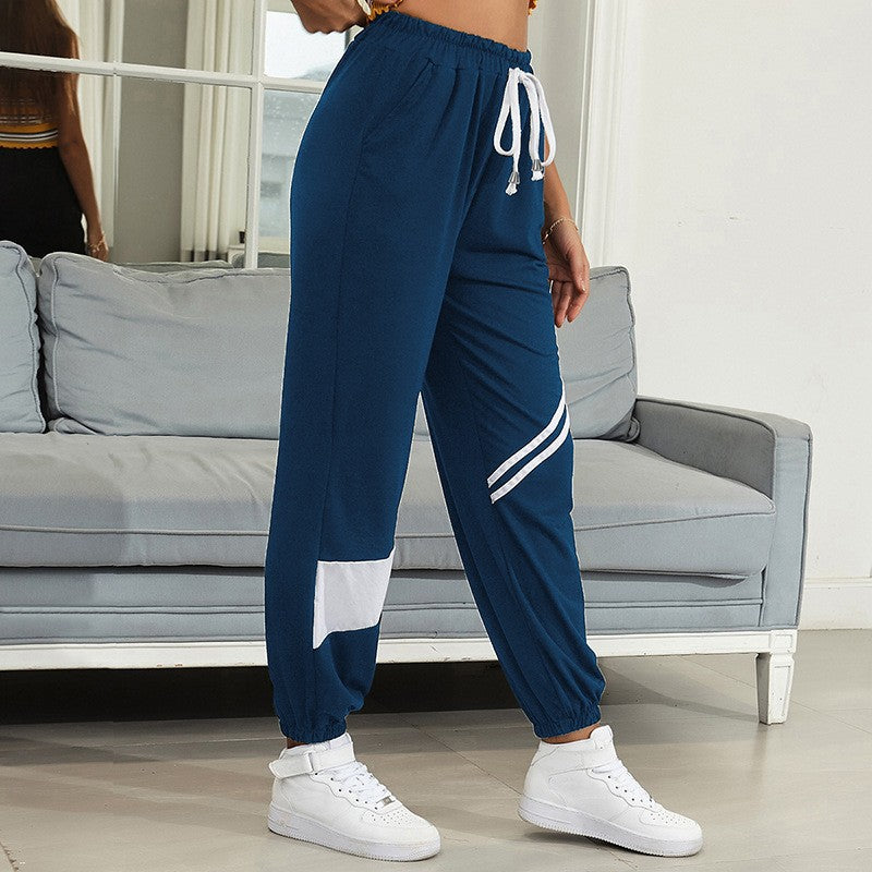 Damen Sportliche Jogginghose mit elastischem Bund und Kontraststreifen Echoarchiv
