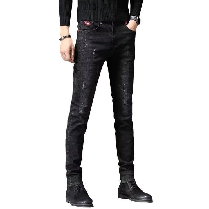 Herren Skinny Jeans mit modischen Abrieb-Effekten und elastischem Baumwollmix Echoarchiv