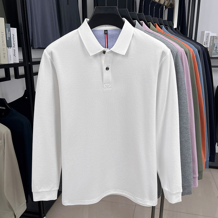 Herren Langärmliges Polohemd mit strukturiertem Design und atmungsaktiven Eigenschaften Echoarchiv