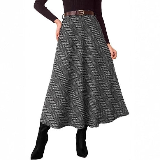 Damen Eleganter Maxi-Rock mit Karomuster Echo Archiv