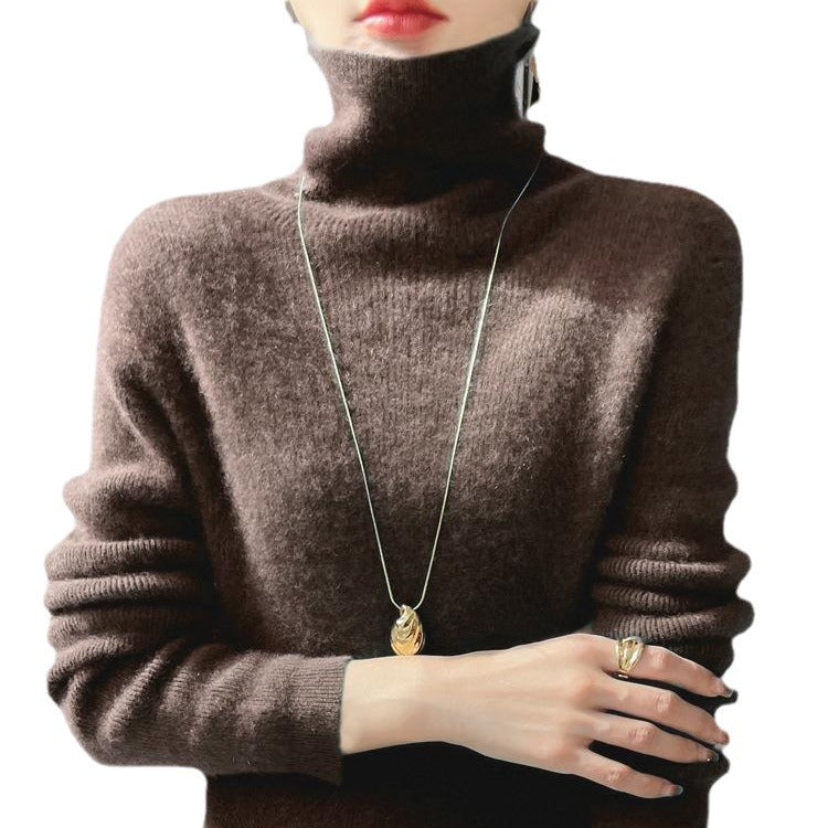Damen Kurz geschnittener Rollkragenpullover aus weichem Kaschmir-Blend mit schmaler Silhouette Echoarchiv