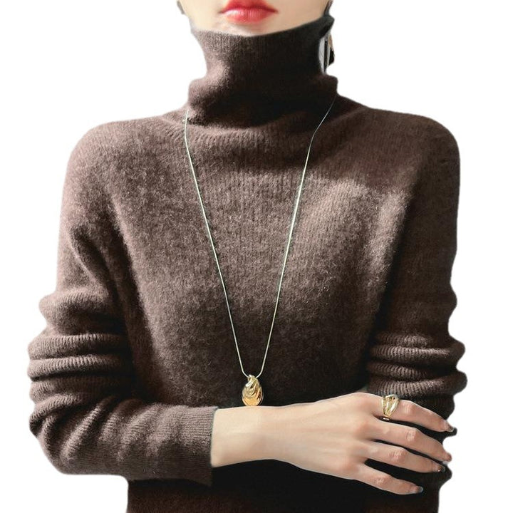 Damen Kurz geschnittener Rollkragenpullover aus weichem Kaschmir-Blend mit schmaler Silhouette Echoarchiv