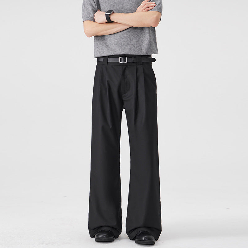 Herren Weite Bundfalten-Hose mit hoher Taille und Stretch-Baumwollmix Echo Archiv