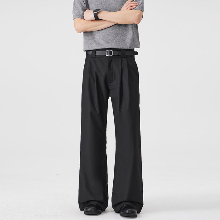 Herren Weite Bundfalten-Hose mit hoher Taille und Stretch-Baumwollmix Echo Archiv