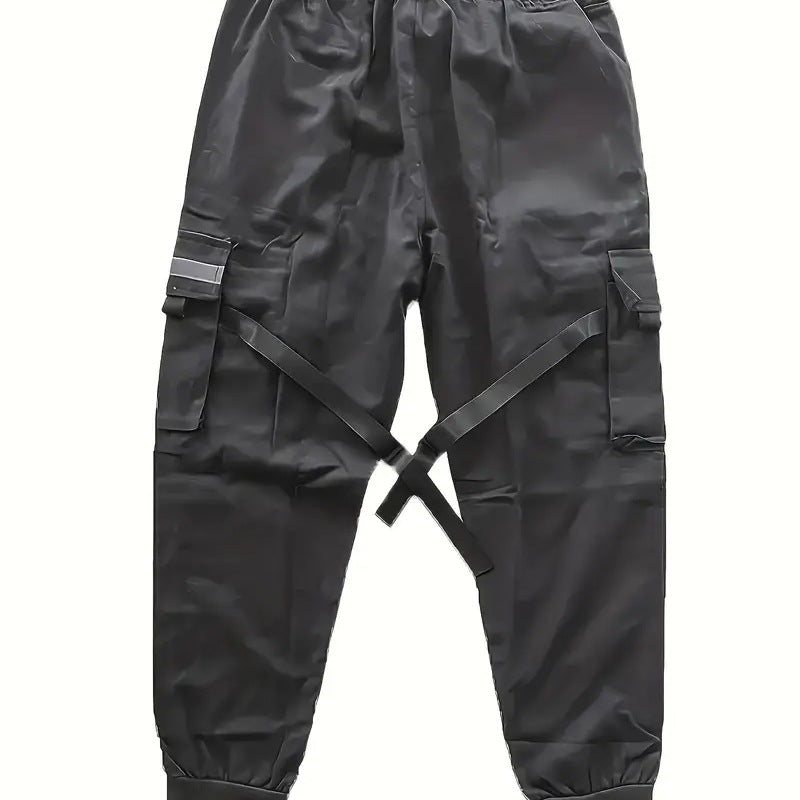 Herren Technische Cargo-Jogginghose mit Mehrfachtaschen, Gurtriemen & elastischem Bündchen Echo Archiv
