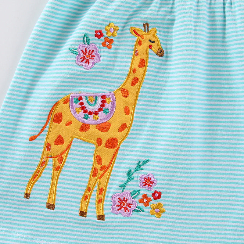 Mädchen Baumwollkleid mit fröhlichem Giraffenmotiv Echo Archiv