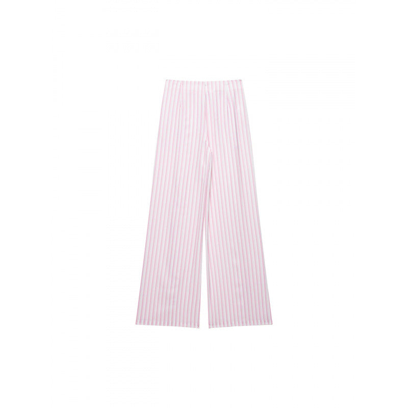 Damen Weite High‑Waist Palazzohose mit Tunnelzug und feinem Streifenmuster Echo Archiv